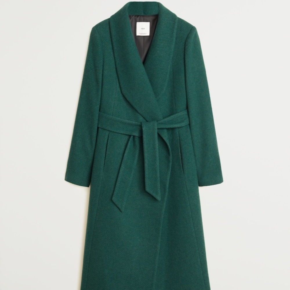 ISO** Mango green structured wool coat